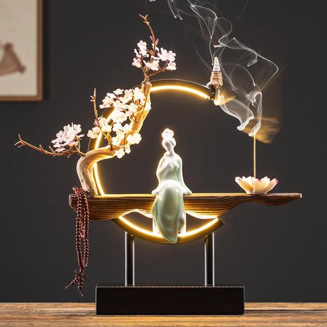 Decorative Stone Waterfall Incense Burner