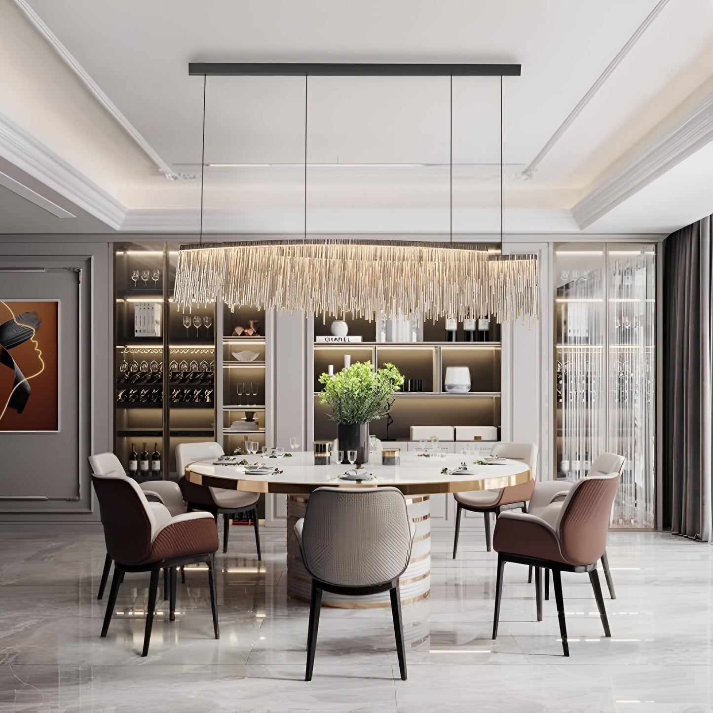Elegant Crystal Drop Chandelier For Dining Rooms - Luxicro