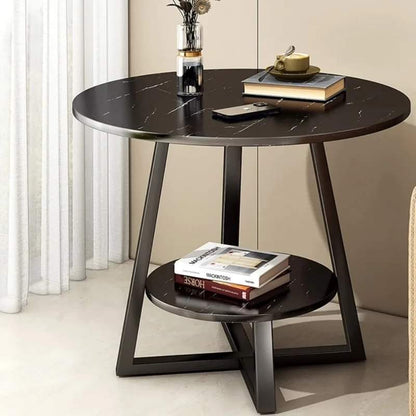 Compact White Stone Coffee Table