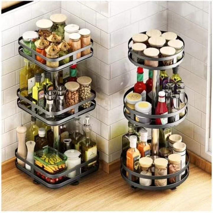 Space Saving 3 Tier Rotating Spice Organizer
