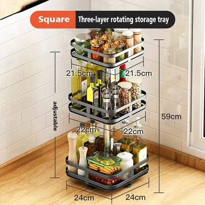 Space Saving 3 Tier Rotating Spice Organizer