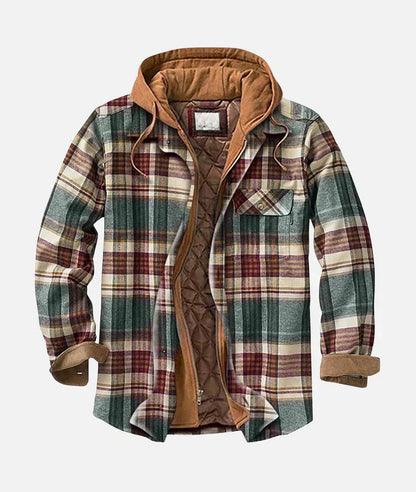 Classic Plaid Zip Up Hooded Jacket