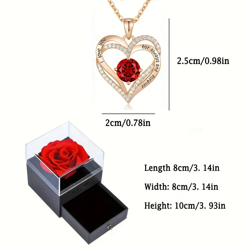 Elegant Rose Necklace in Gift Box