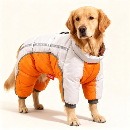 Warm Waterproof Dog Jacket with Reflective Tape - Luxicro