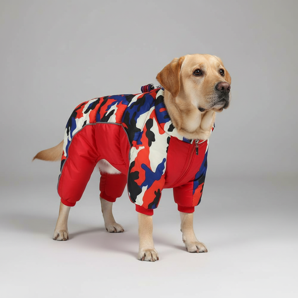 Warm Waterproof Dog Snow Jacket with Reflective Strips