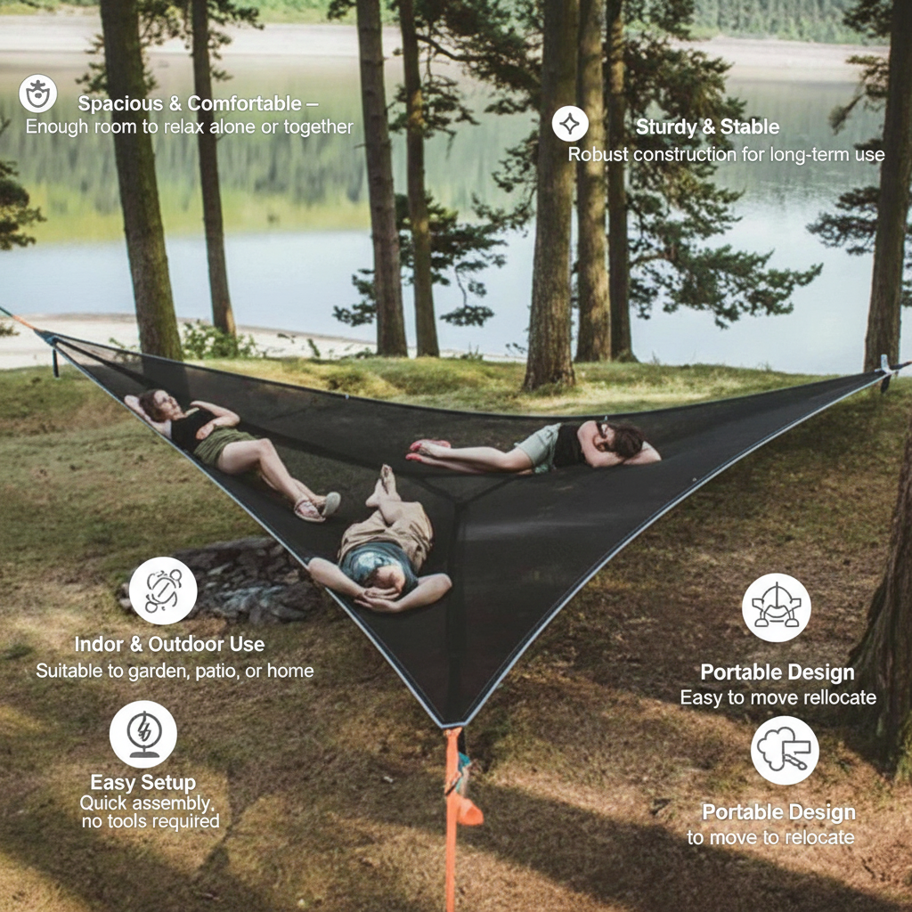 Durable Hammock with Stand - Comfortable Outdoor Rest - Luxicro