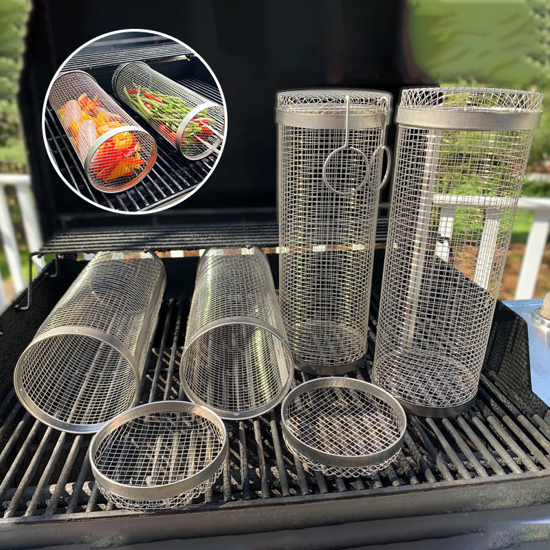 Stainless Steel Round BBQ Grill Basket