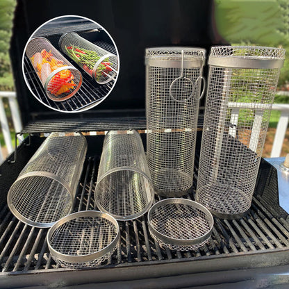 Stainless Steel Round BBQ Grill Basket