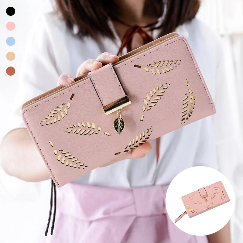 Stylish Women's Leaf Print Foldable Wallet