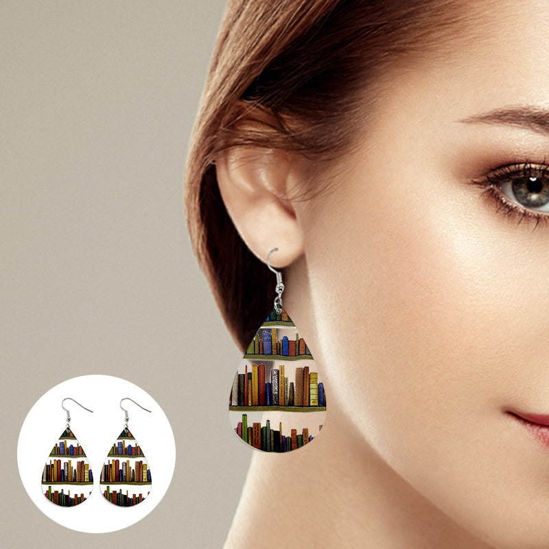 Natural Tree Book Dangle Earrings