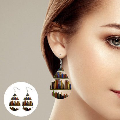 Natural Tree Book Dangle Earrings