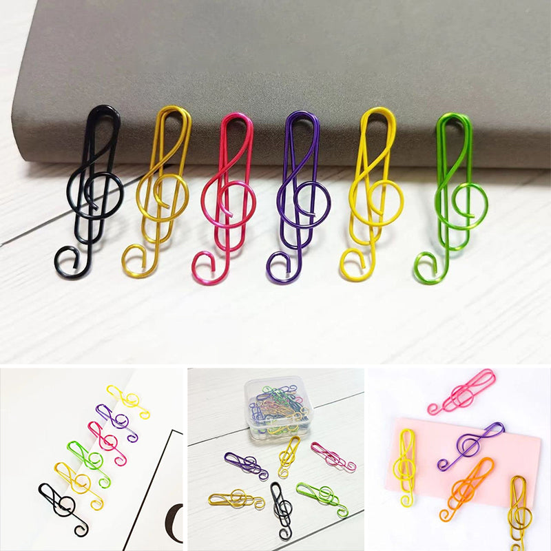 Colorful Metal Music Shaped Paperclips - Luxicro