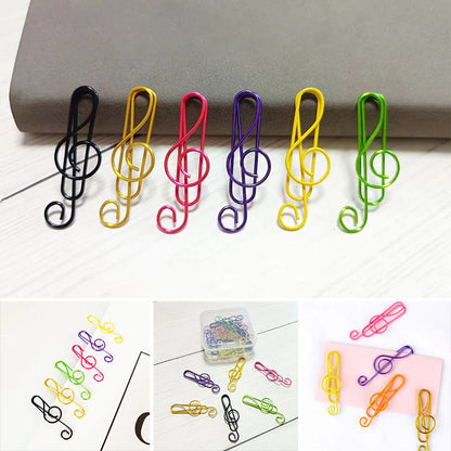 Colorful Metal Music Shaped Paperclips - Luxicro