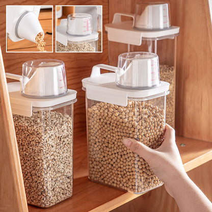 Airtight Kitchen Storage Container with Measuring Cup