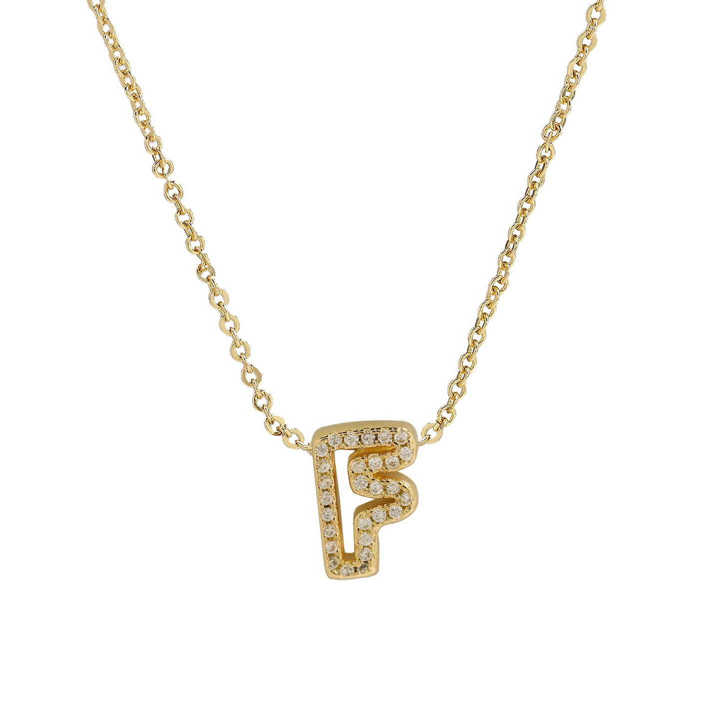 Shining Monogram Diamond Pendant Necklace