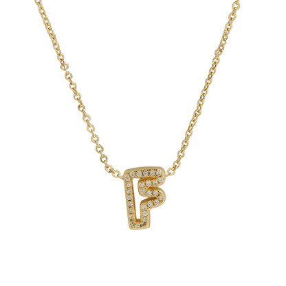 Shining Monogram Diamond Pendant Necklace