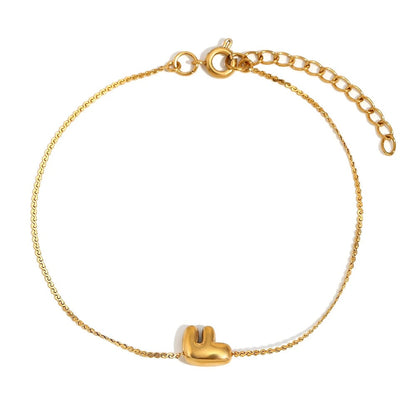 Dainty Personalized Letter Charm Bangle
