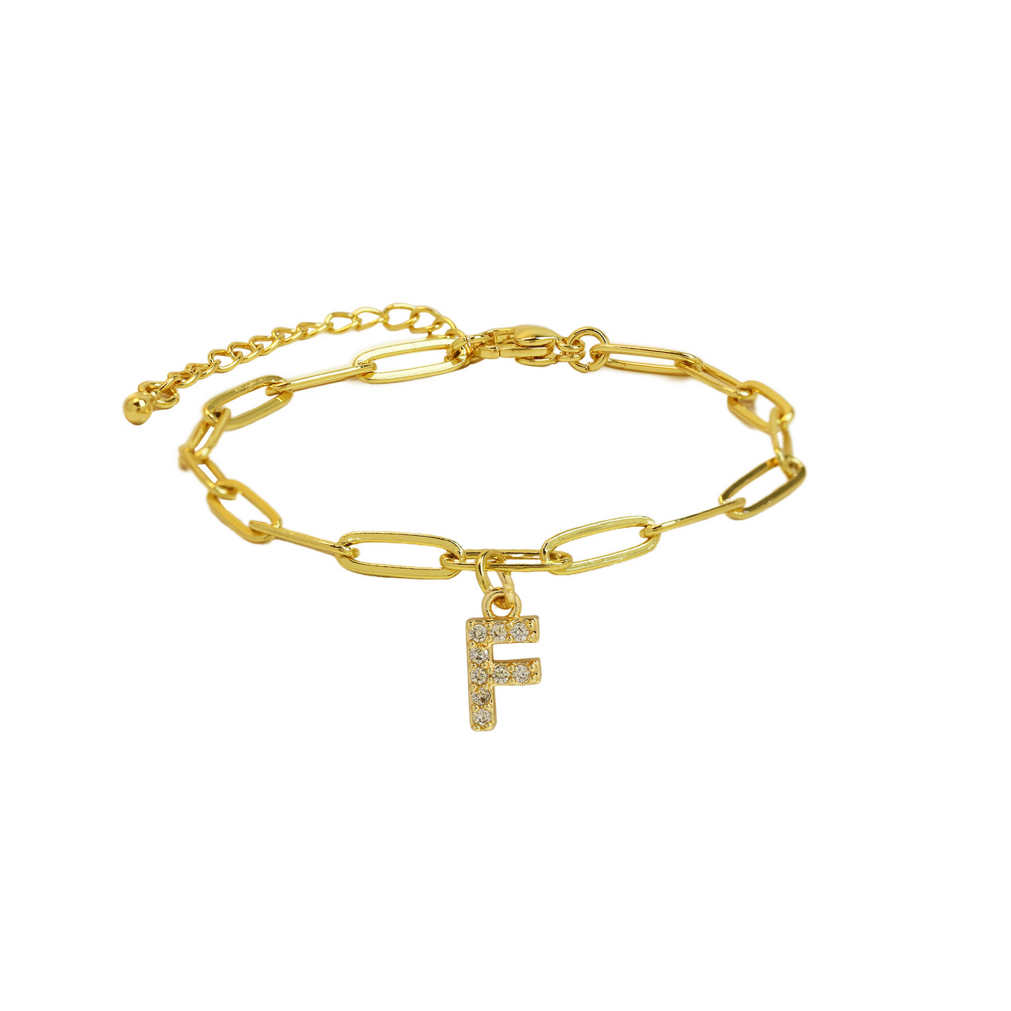Dainty Monogram Paperclip Chain Bracelet