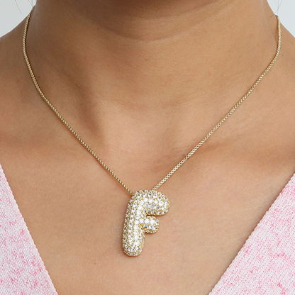 Big Letter Sparkle Initial Necklaces
