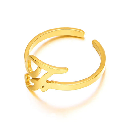 Custom Engraved Initial Silver Ring