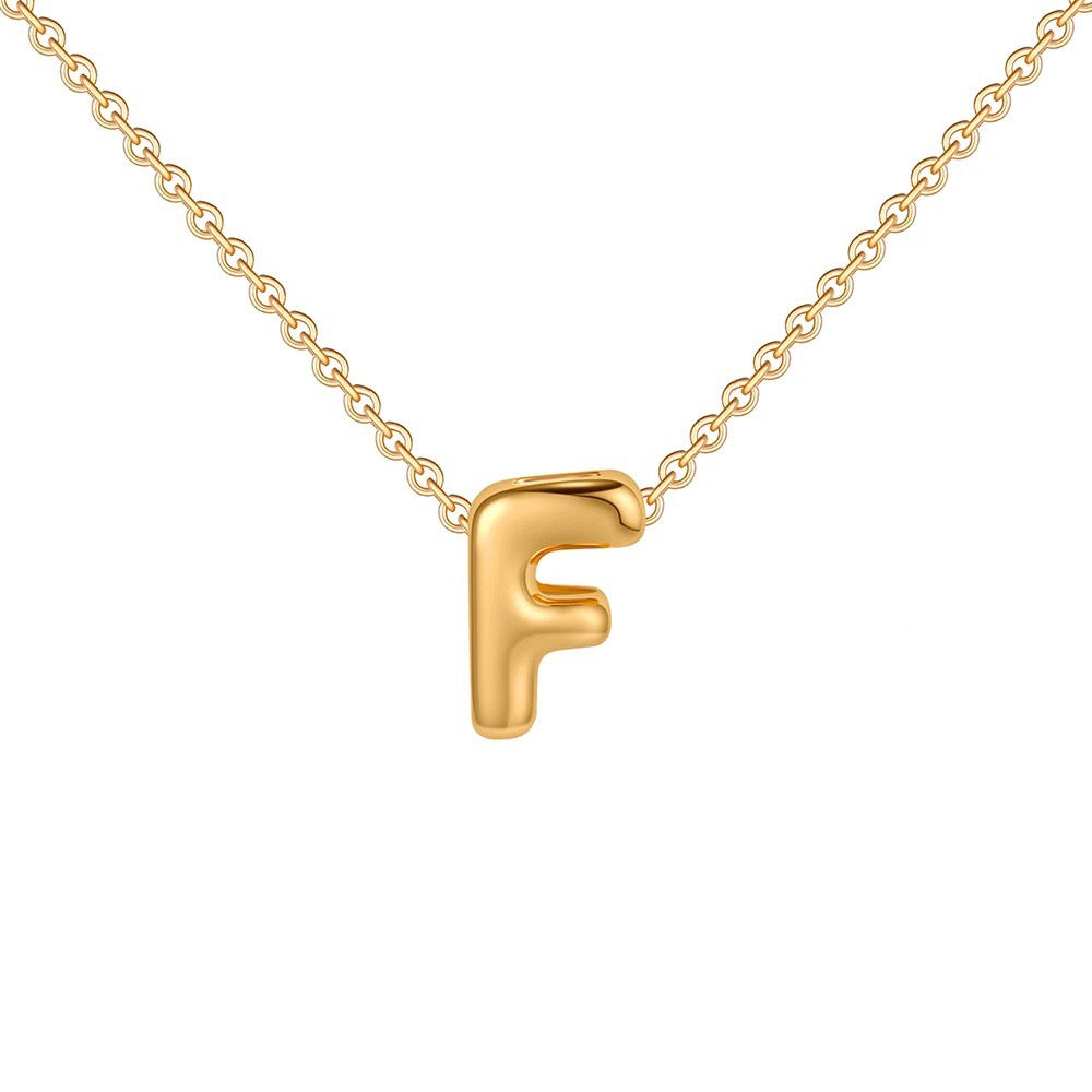 Dainty Engraved Letter Pendant Necklace