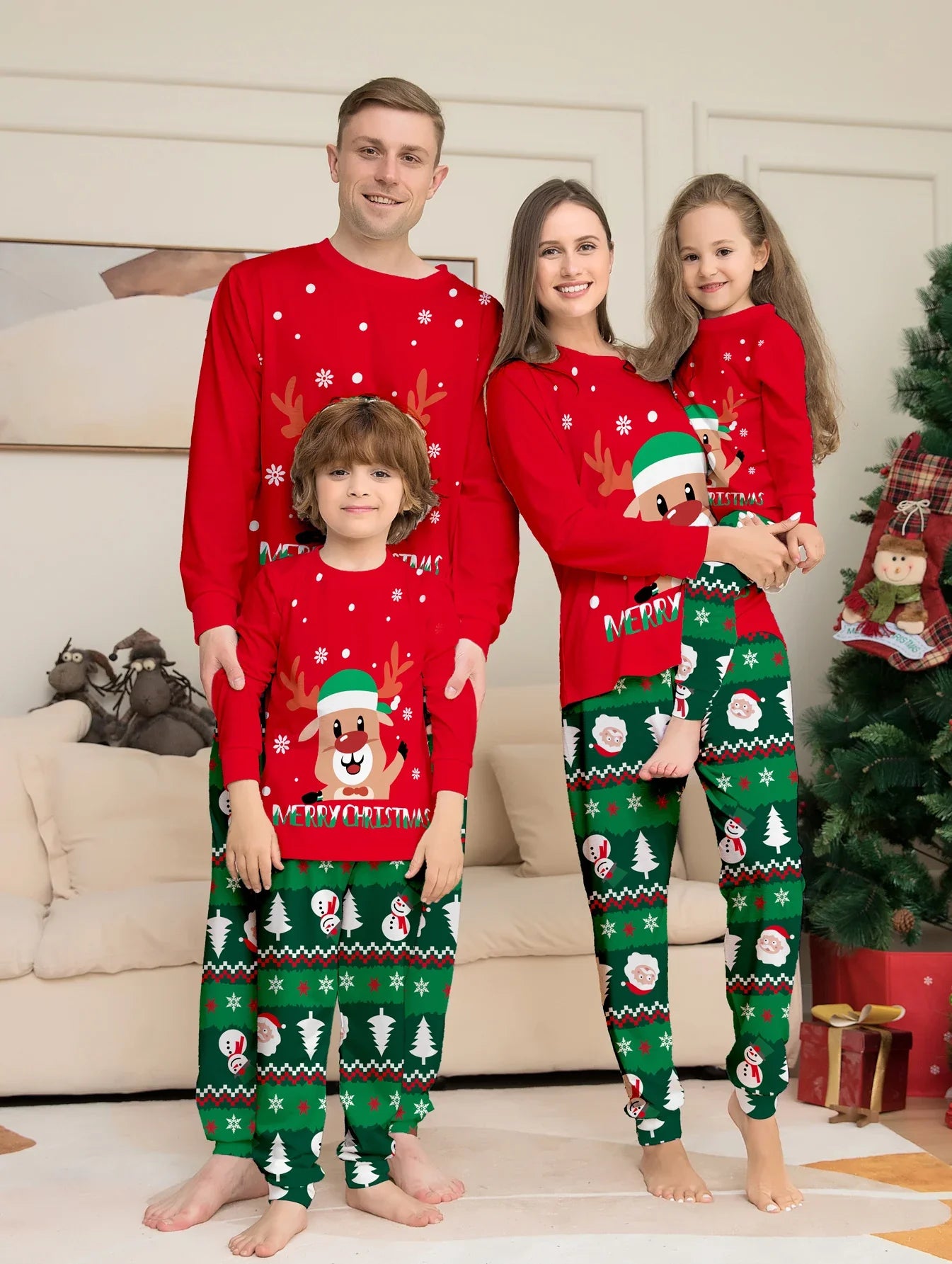 Cozy Holiday Pajama Set for Moms and Children - Luxicro