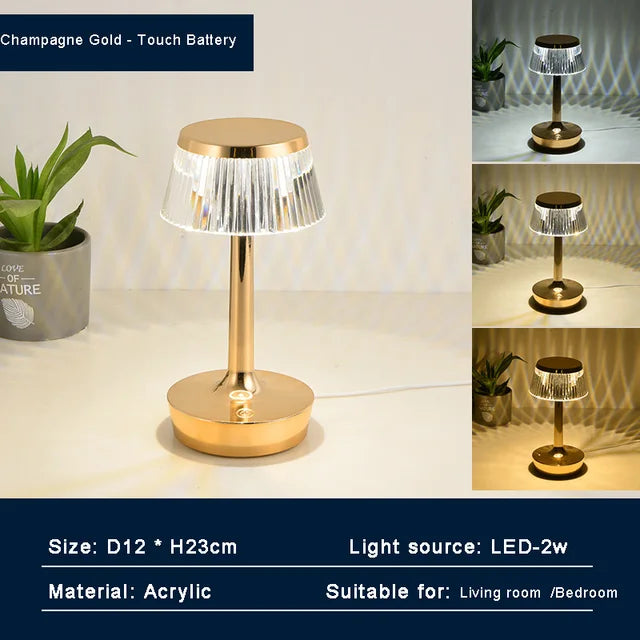 Stylish LED Glass Table Lamp