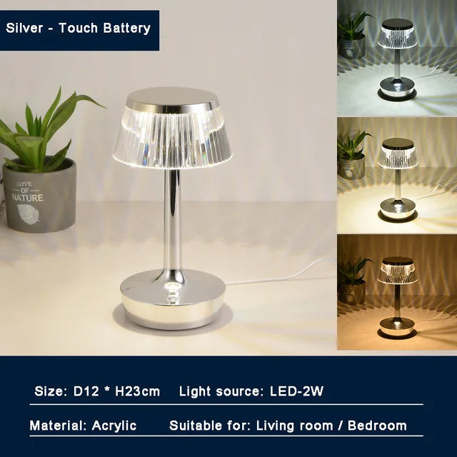 Stylish LED Glass Table Lamp