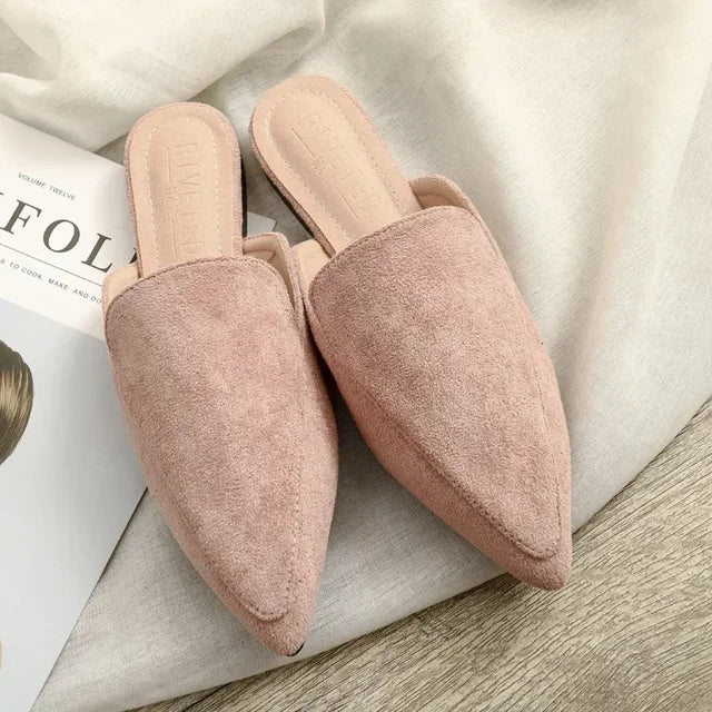 Luxicro | Chic Suede Pointed Toe Mules