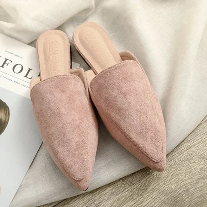 Luxicro | Chic Suede Pointed Toe Mules