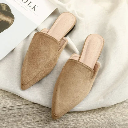Luxicro | Chic Suede Pointed Toe Mules