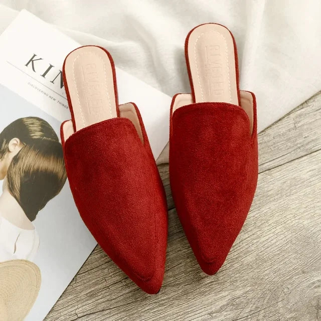 Luxicro | Chic Suede Pointed Toe Mules