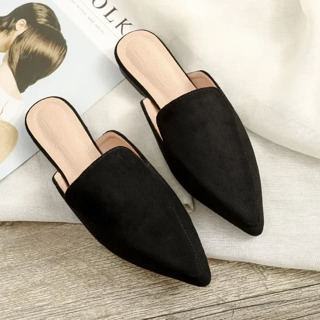 Luxicro | Chic Suede Pointed Toe Mules