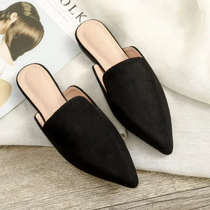 Luxicro | Chic Suede Pointed Toe Mules