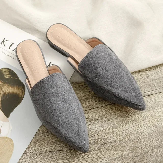 Luxicro | Chic Suede Pointed Toe Mules - Luxicro