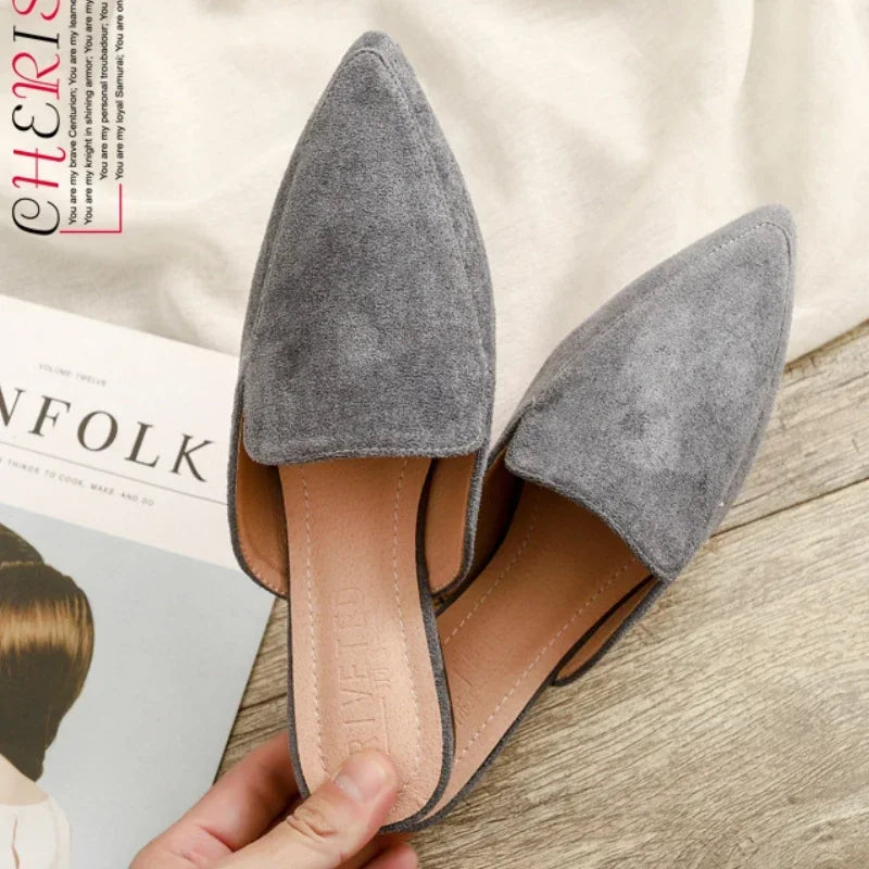 Luxicro | Chic Suede Pointed Toe Mules