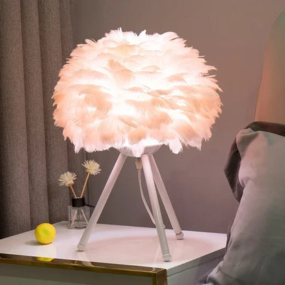 Warm White Feather Desk Lamp - Luxicro