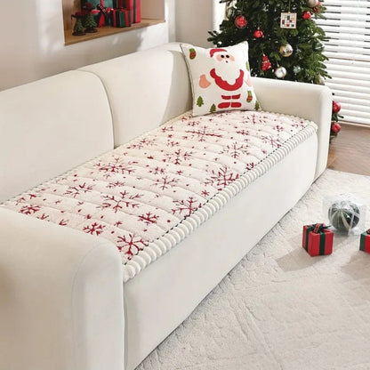 Christmas Red Plush Couch Cover - Luxicro