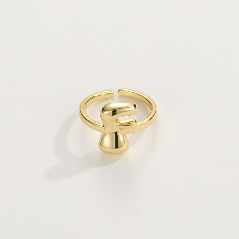 Stylish Monogram Letter Ring
