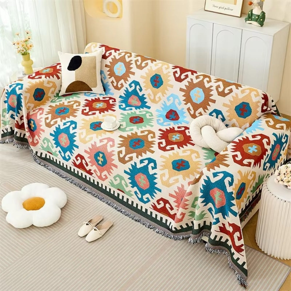 Colorful Patterned Couch Slipcover - Luxicro