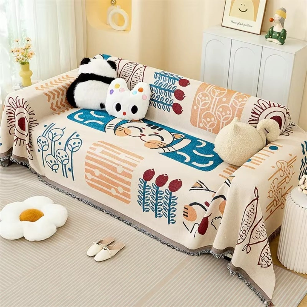 Colorful Patterned Couch Slipcover