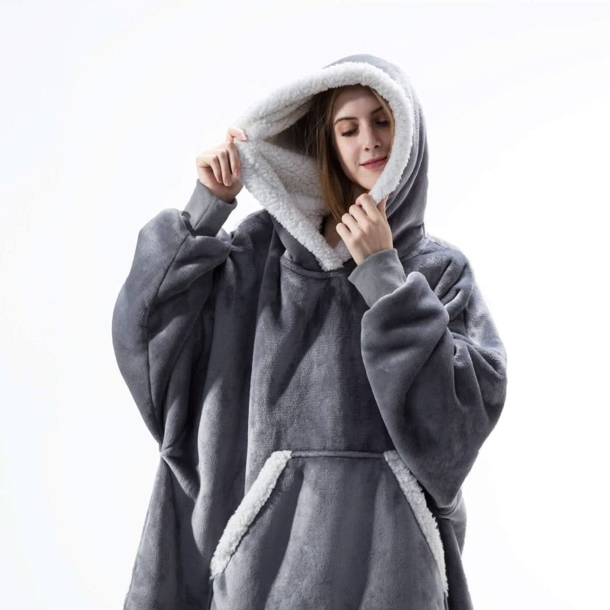 Soft Plush Hooded Blanket Throw