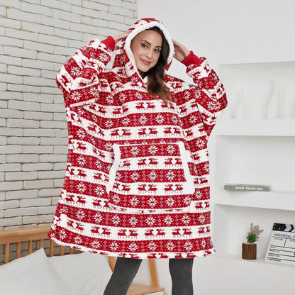 Soft Plush Hooded Throw Blanket