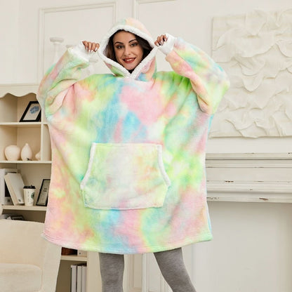 Soft Plush Hooded Blanket Throw