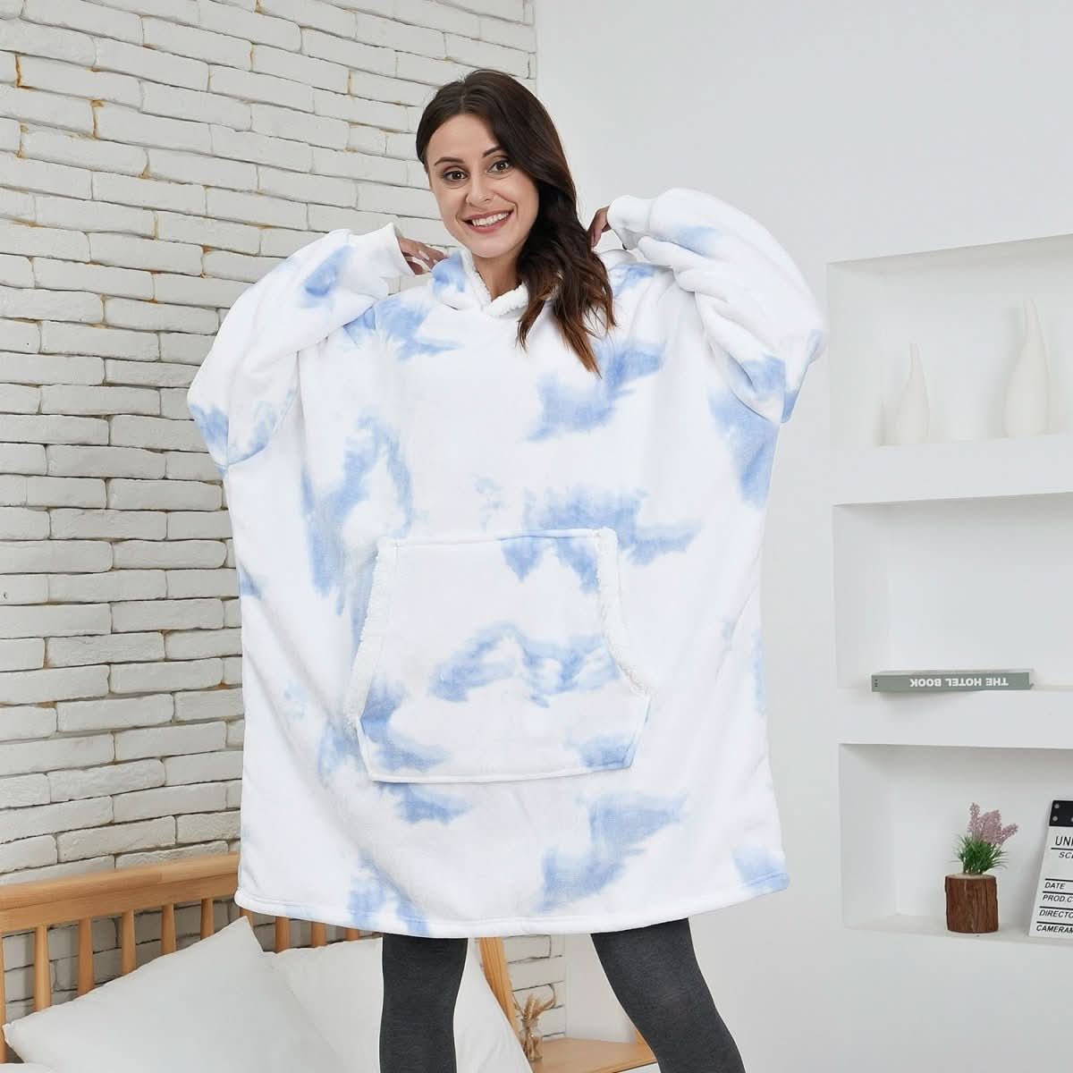 Soft Plush Hooded Blanket Throw