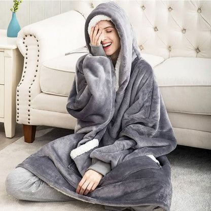Soft Plush Hooded Blanket Throw