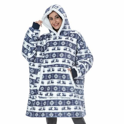 Soft Plush Hooded Throw Blanket