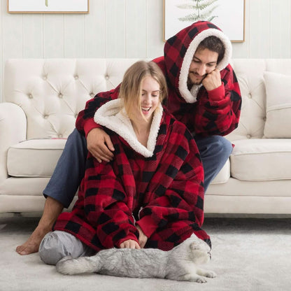 Soft Plush Hooded Blanket Throw