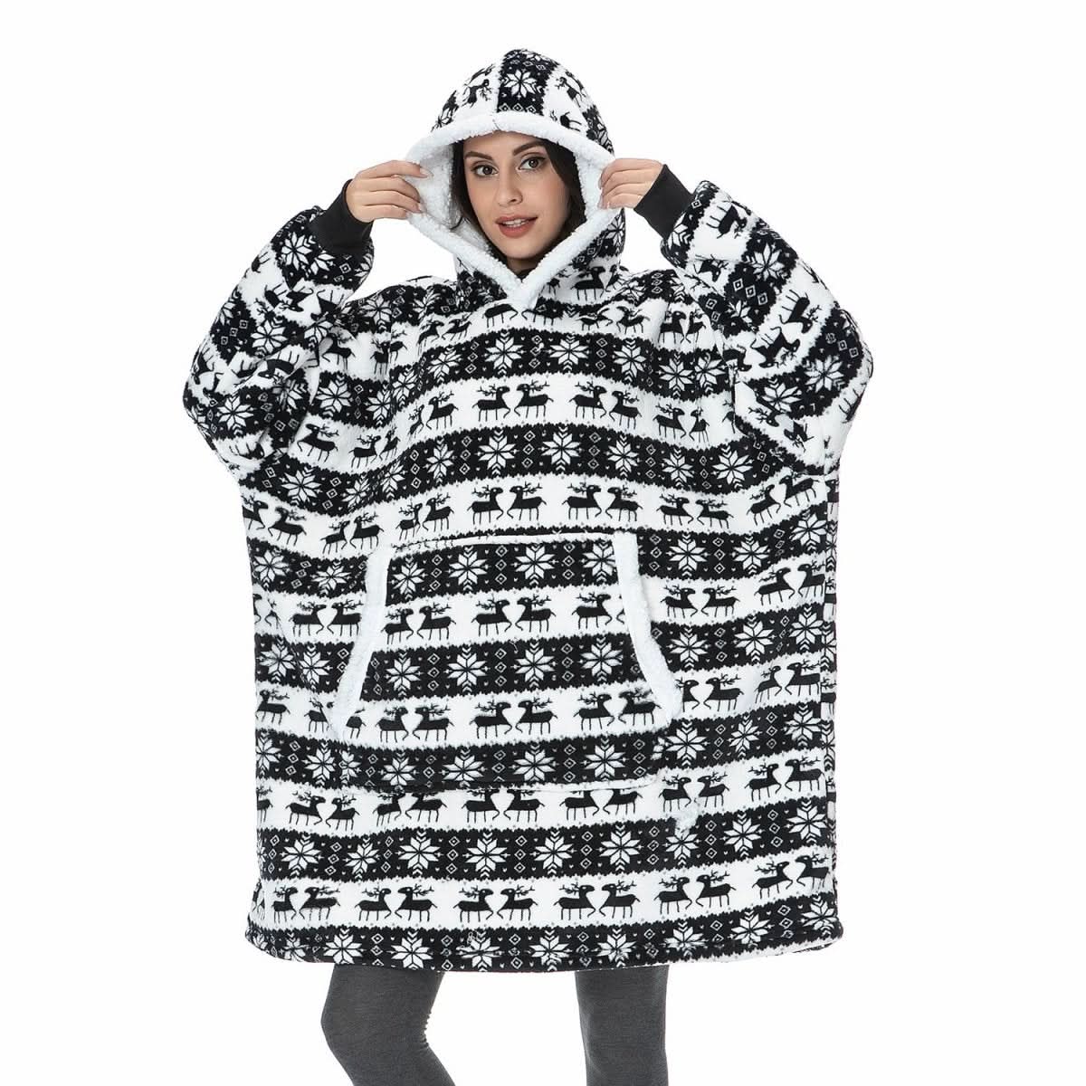 Soft Plush Hooded Blanket Throw