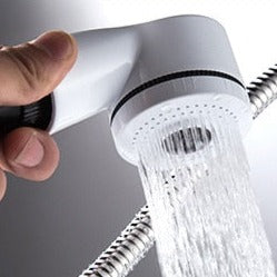 Flexible Chrome Bathroom Faucet with Pull-Out Spray